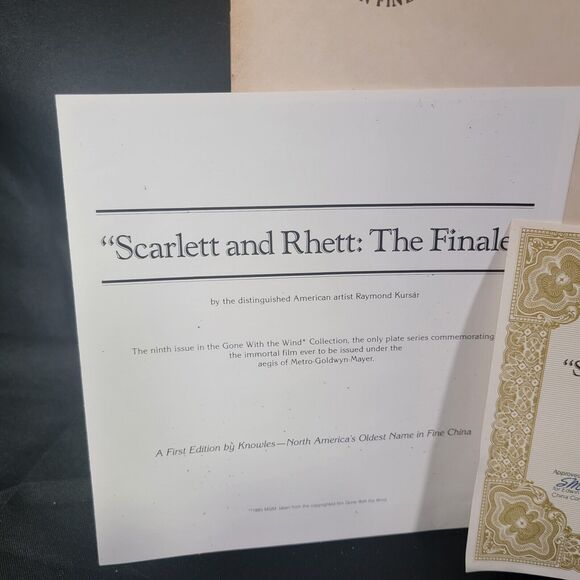 Vintage Collector Plate Knowles Scarlett And Rhett Finale Gone With The Wind - Picture 7 of 11